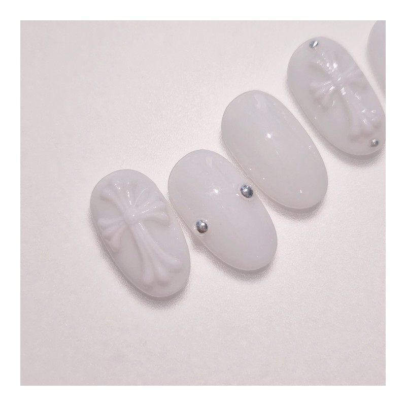 Chrome handmade nail tips - round short / 크롬수제네일팁 -
