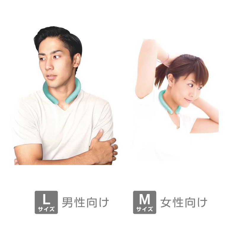 クールネックリング ネッククーラー 28℃で自然凍結 繰り返し使える 自然に凍ってずっと涼しい 熱中症対策 レジャー (クールブルー, M)