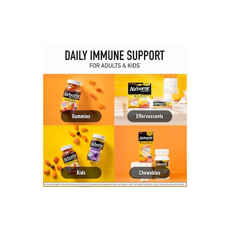 Airborne Immune Essentials Gummies, Orchard Fruit, 132ct | 400mg Vitamin