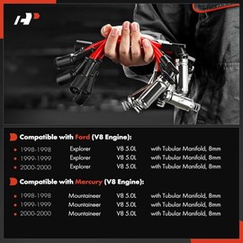 A-Premium Juego de 8 cables de bujía de encendido compatible con Ford Explorer 1998-2000 y Mercury Mountaineer 1998-2000