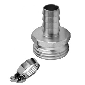 Fitvell Stainless 3/4" Hose Barb x 3/4" Male GHT Garden Water Hose Connector Repair Fitting for Boat Lawn Power Wash Irrigation