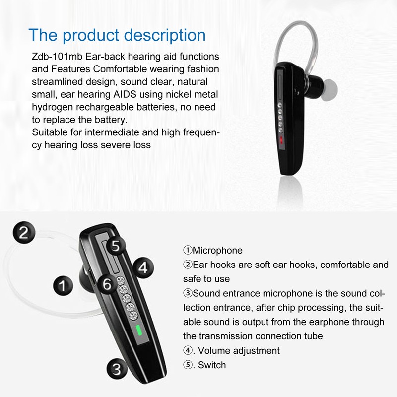 Hearing Aid Rechargeable Bluetooth Portable Sound Amplifier for the Elderly