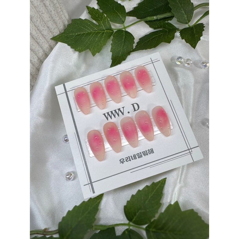 White peach syrup, peach pink matte cheek fruit nail -