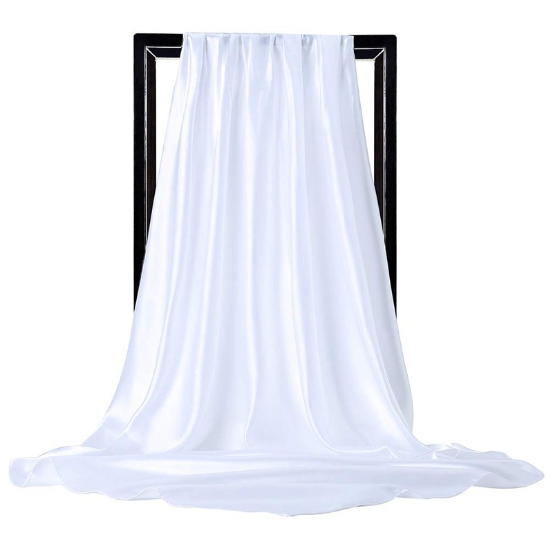 35" Womens Large Satin Square Scarf Silk Feeling Hair Wrapping