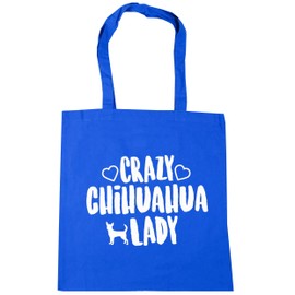 Hippowarehouse Crazy chihuahua lady Tote Shopping Gym Beach Bag 42cm x38cm, 10 litres