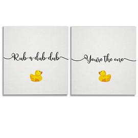 You're The One Rubber Ducky Bathroom Décor Set of 2 Gallery Wrapped Canvas Wall Art