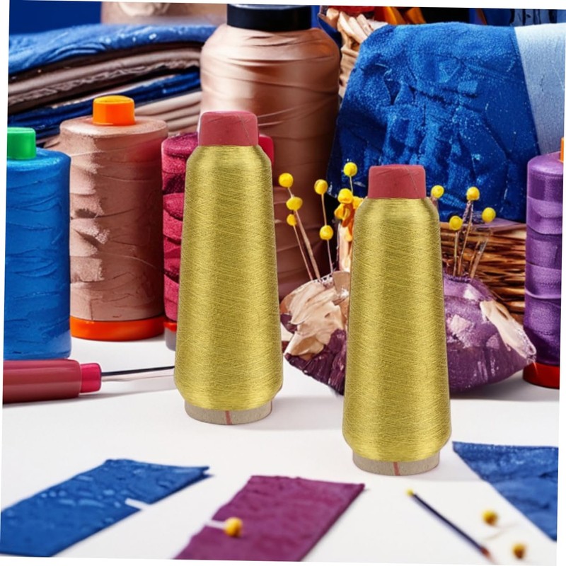 TEHAUX 2rolls Metallic Embroidery Thread for Sewing and Crafting Floss