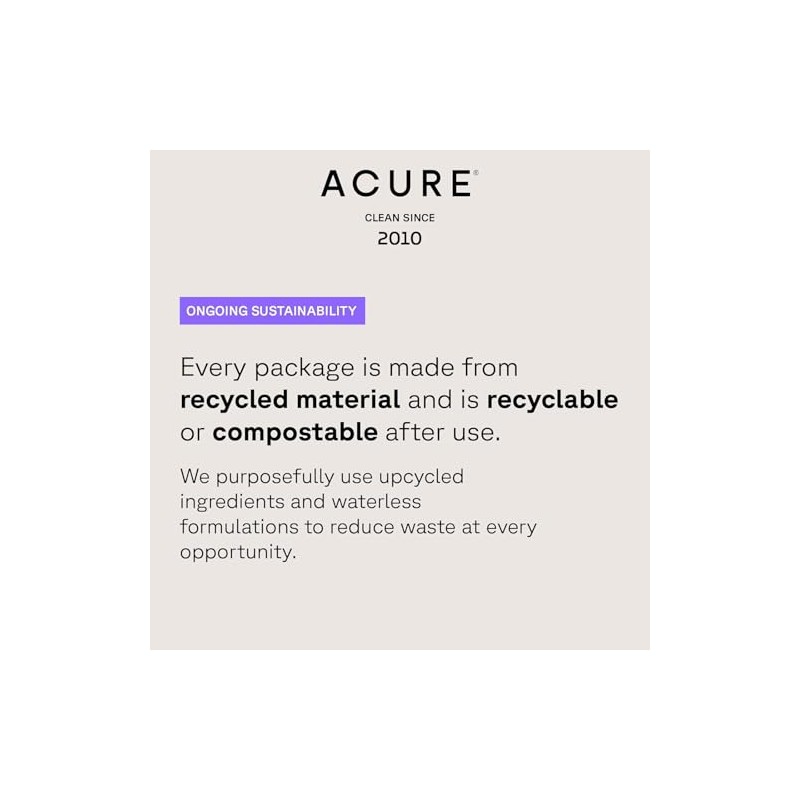 Acure Mascarilla Nocturna Rejuvenecedora Suaviza Apariencia Líneas Expresión Mejora Elasticidad