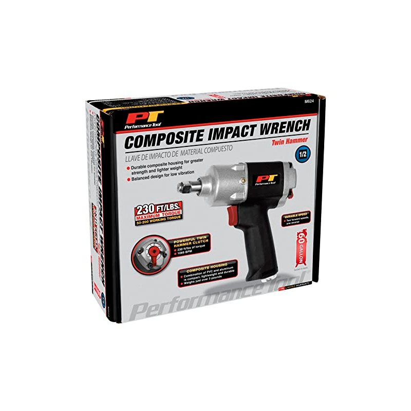 Performance Tool M624 1/2-Inch Composite Impact Wrench