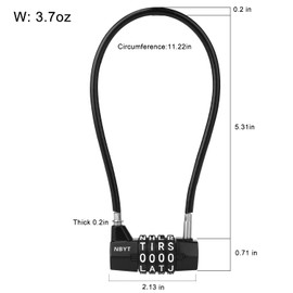 NBYT Cable Locks with Word Combination Gate Locks for Metal Fence for Shed Locks for Gates Outdoor Fence Metal Gate Lock Long Cabinet Lock Refrigerator Lock Dumpster Lock Cabinet Letter Padlock.