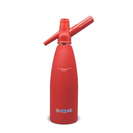 Whip-It 1-Liter Soda Siphon, Rubber Coated, Red