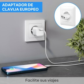 ECYWE Adaptador de Enchufe para Europa, Adaptador de Enchufe de EE.UU. a Europa, Adaptador de Enchufe Tipo C para Europa, Adaptador de Enchufe de Pared para Europa Power Converter (6Unidades)