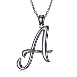 Initial Necklaces 26 Capital Letter Necklaces S925 Sterling Silver Letter Pendant Initial Necklaces for Women-UK-A-Y