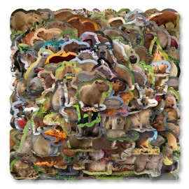 120pcs Capybara Stickers Pack, Aesthetic Vinyl Waterproof Cute Cartoon Stickers Bulk for Scrapbook Laptop Luggage Water Bottle Tooth Shaped Graphics Decals for Teens Kids for DIY Decor