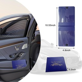 Ziciner Car Registration Insurance Holder, 2Pack Essential Auto Card Document Glove Box Organizer with Velcro Closure, Vehicle Interior Accessories Perfect for Most Car, Truck, SUV (Blue/Gold Words)