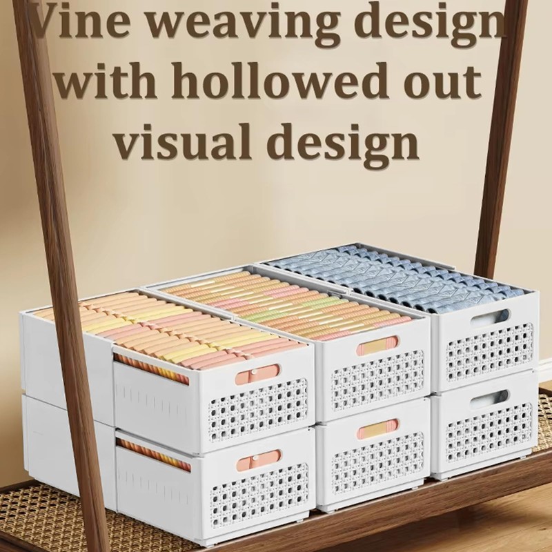 Ruspela Storage Boxes Set of 3 Foldable Wardrobe Storage Organisers