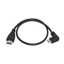 CERRXIAN 50cm 19.6inch High Speed Gold Plated Mini HDMI Left Angle Male to HDMI Male Cable (Black) L