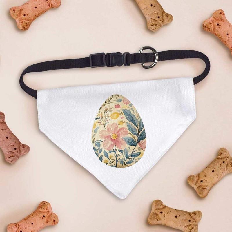 Small 'Floral Easter Egg' Dog/Cat/Pet Bandana (PD00064377)