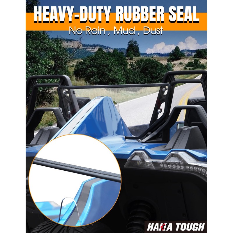 HAKA TOUGH Rear Windshield for Polaris Slingshot Accessories 2015-2024, Hard-coated