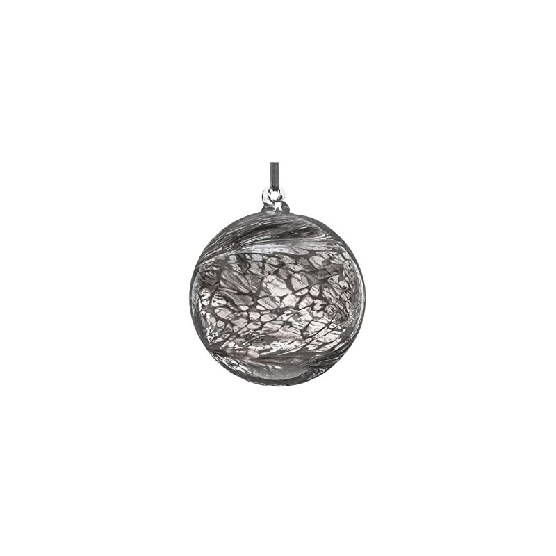 Sienna Glass 10cm Friendship Ball 25th Wedding Anniversary Silver
