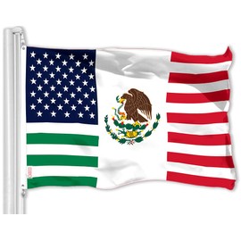 G128 Mexico USA Friendship Flag | 3x5 Ft | LiteWeave Pro Series Printed 150D Polyester | Specialty Flag, Indoor/Outdoor, Vibrant Colors, Brass Grommets, Thicker and More Durable Than 100D Polyester
