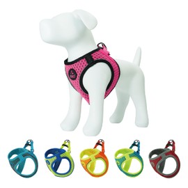 DOCO Dog Harness │ Athletica Puppy Harness for Small Dogs │ Heavy Duty No Choke Vest, Lightweight Reflective (Dogs Under 30 lbs) - Hot Pink, X-Large