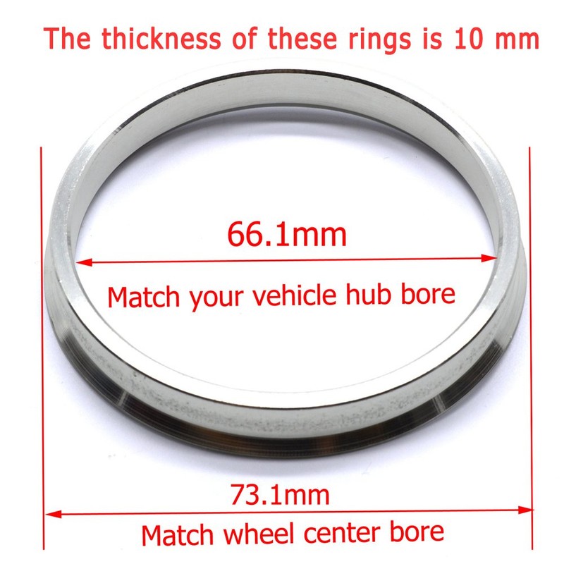 GoldenSunny 73.1mm OD to 66.1mm ID Silver Aluminum Hub Centric