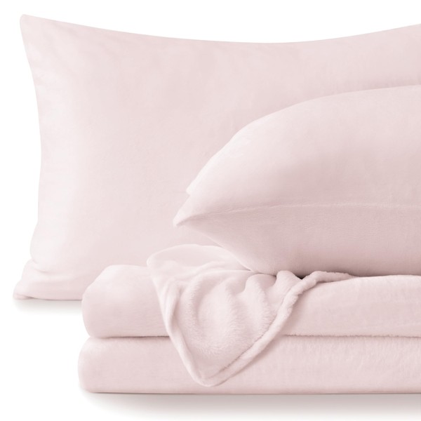 BEDELITE Flannel Sheets Queen Size Pink - Super Soft Fleece