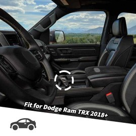 Jimen Fit for Dodge Ram 1500 TRX 2021-2024, 2PCS Gear Shift Knob Cover Trim (Carbon Fiber)