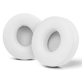Toyoso Replacement Ear Pads for Beats Solo 2/3 Wireless Headphones for A1796 / B0534, Beats Solo Replacement earpads with Noise Cancelling Foam, Soft Protein Leather (White)