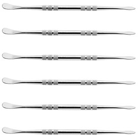 HARSKIYER 6pcs Wax Carving Tools, 4.75 Inch Stainless Steel Double-Ended Sculpting Spoon Tool Clay Sculpting Tools Wax Carving Sculpting Tools (Silver)