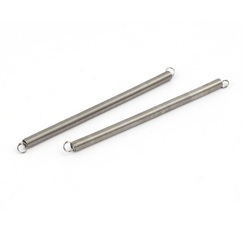 sourcingmap 0.3mmx3mmx60mm 304 Stainless Steel Tension Springs Silver Tone 5pcs