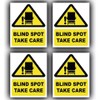 4-Pack - Blind Spot Take Care Vinyl Bumper Stickers -