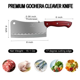 Sharp 8"Inch Ultra Sharp Meat Cleaver, Professional Butcher Knife with Stainless Steel
