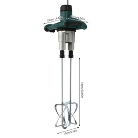 LIAPDG Double Pole Mortar Stirrer, 2-Gear Concrete Stirrer 2800W Hand Mixer Concrete Mixer Mortar Stirrer Concrete Mixer with Two Carbon Brushes 6 Speeds Threaded Interface Size M14 (Green)