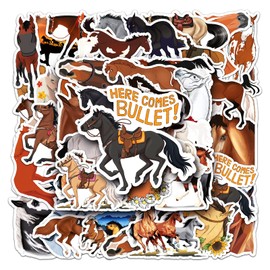 Bric Dodo Pack of 50 Horse Stickers Water Bottles Laptop Phone Guitar Skateboard Computer Suitcase Bicycle Horse Vinyl Stickers Waterproof Aesthetic Stickers for Teenagers Children Adults