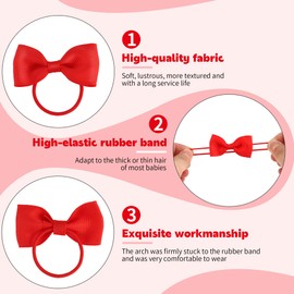 24 x 2 Inch Baby Hair Bobbles with Bows for Toddlers, Elastic Ponytail Holder, Small Hair Bobbles for Baby Girls, Toddlers, Hair Accessories