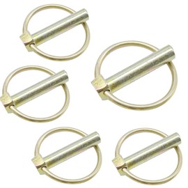 Hocansen Pack of 5 Round Folding Pins 1 x 4.5 cm Folding Pin with Ring Pipe Folding Pins Assortment Bolts for Lawn, Gardening, Agriculture (10 x 45 mm/OX)