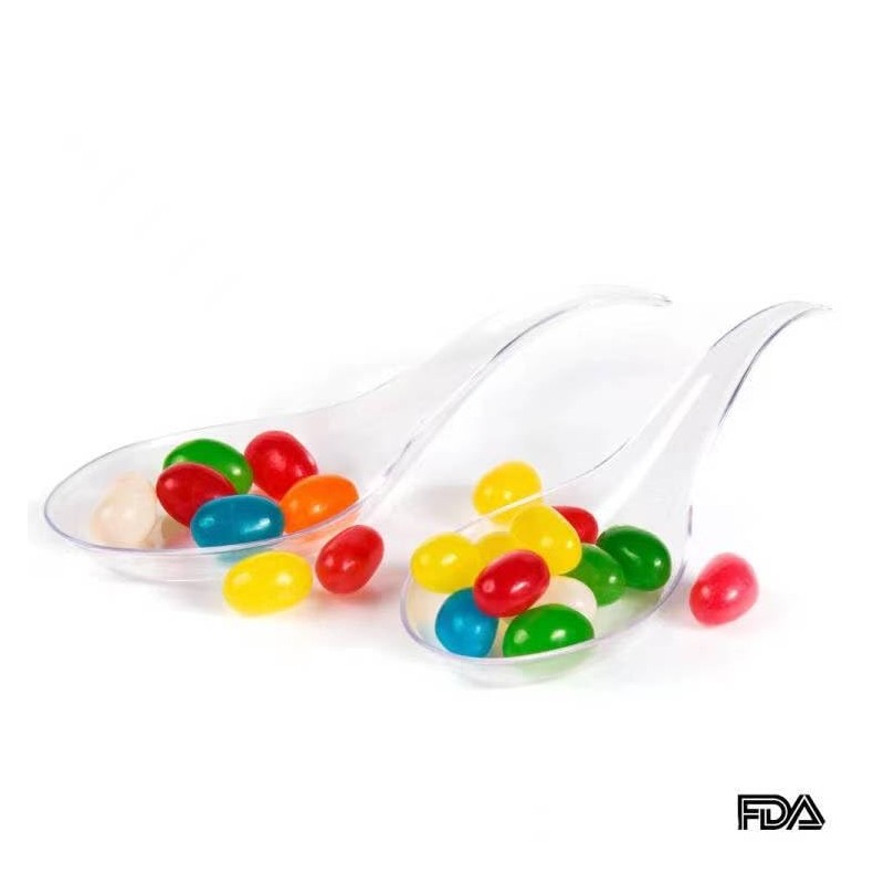 LSR LORESO 250 Pcs Mini Appetizer Wave Spoon - Clear