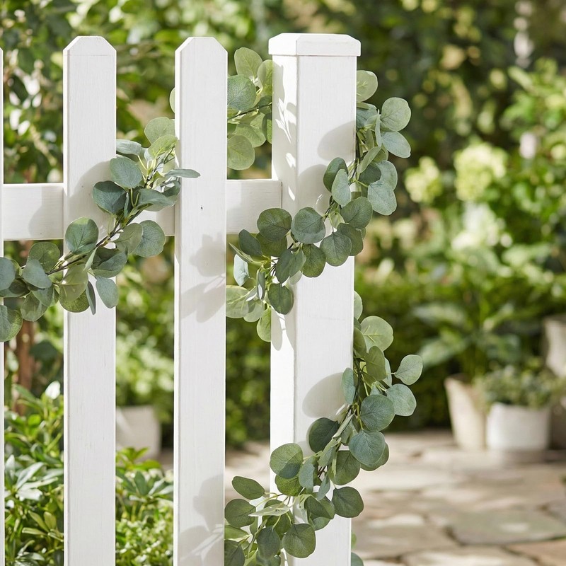 2 Pack Natural-Looking Eucalyptus Garland 5.9 Ft Artificial Eucalyptus Leaves