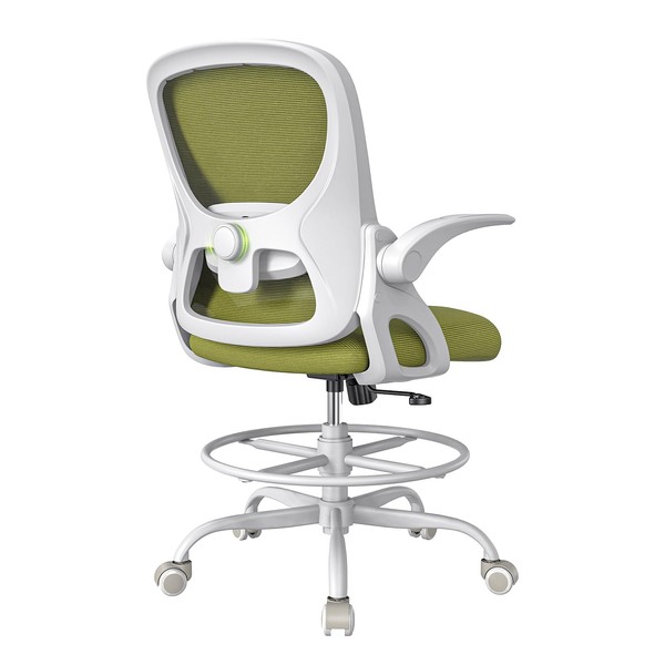 LukkDys Drafting Chair Tall Office Chair with Flip-up Armrests Ergonomic