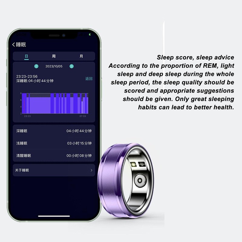 Smart Ring Tracker, BT Fitness Tracker Rings with Integrated NFC