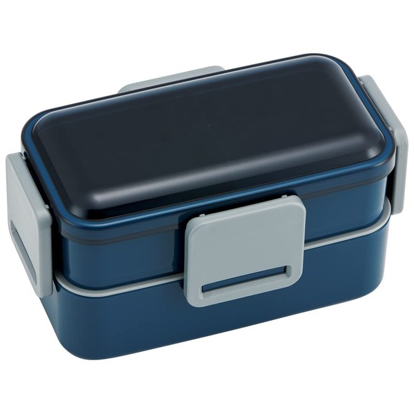 Skater PFLW9AG-A Bento Box, Midnight Blue, 28.7 fl oz (850 ml), Antibacterial, Fluffy, 2-Tier, Large Capacity, For Men, Made in Japan