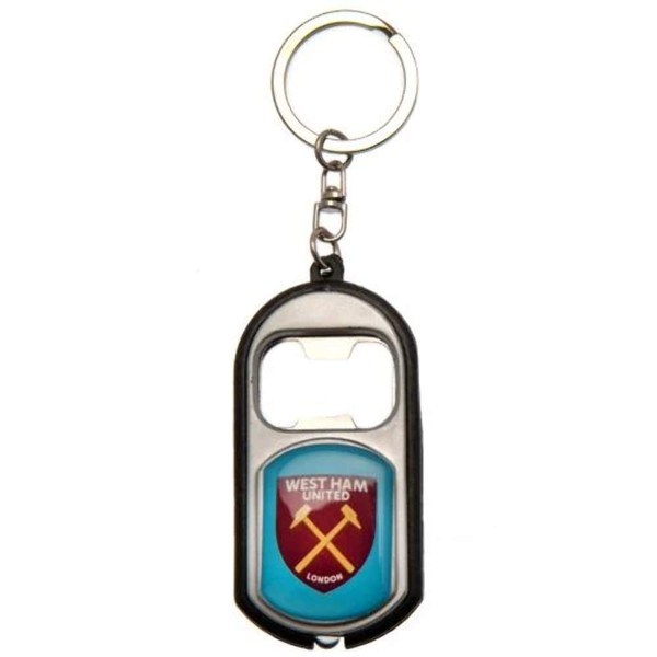 Official West Ham United FC Torch Light Bottle Opener Keyring in a Gift Box