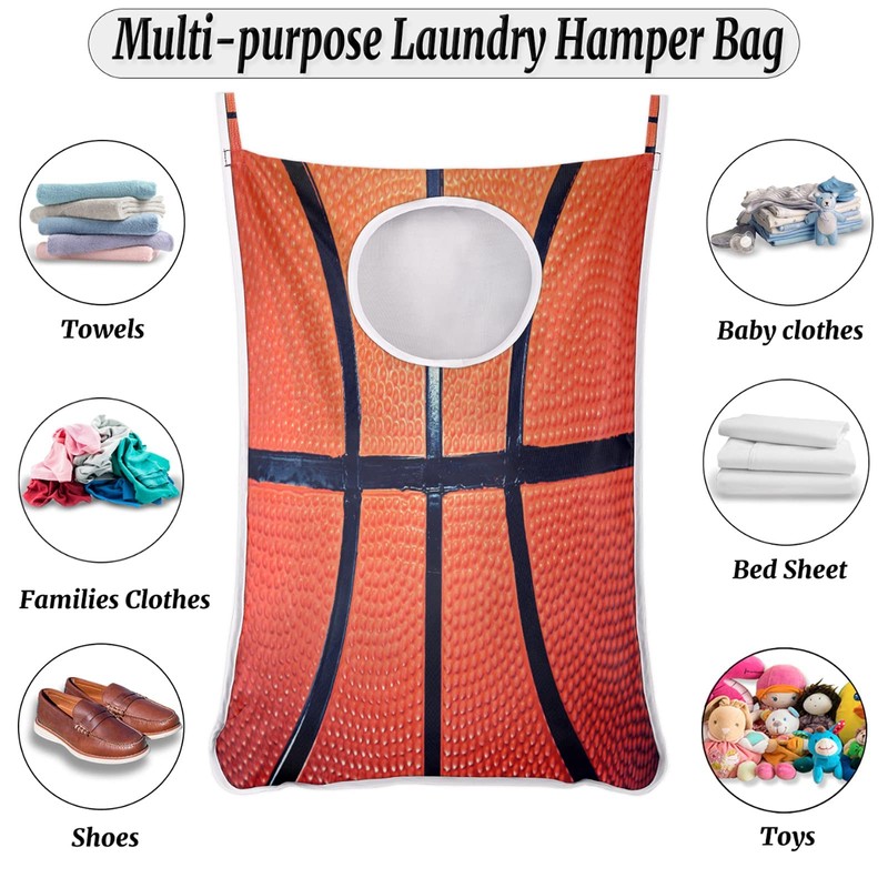 Bardic Hanging Laundry Bag, Space Saving Large Capacity Rectangular Hamper
