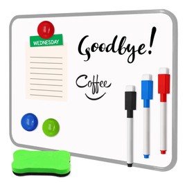 KIPTVO Dry Erase Whiteboard, A4 Size Small Double Sided White Boards, Desk Whiteboard, Whiteboard and Pens, with Dry Erase Pens, Eraser, for School Home Office Classroom Kids Children Students Drawing