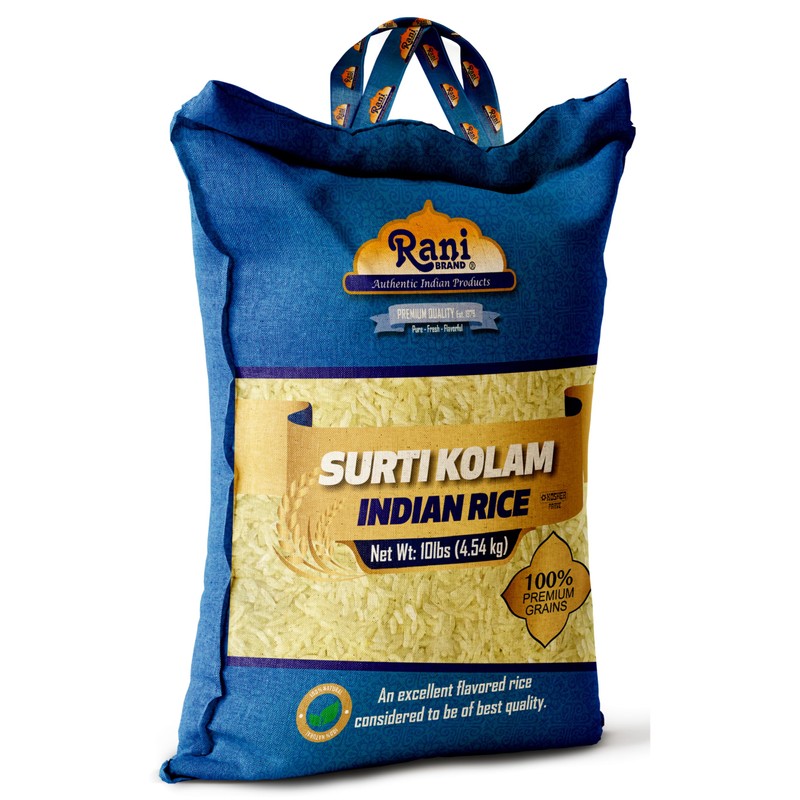 Rani Surti Kolam Indian Rice 160oz (10lbs) 4.54kg Cloth Bag
