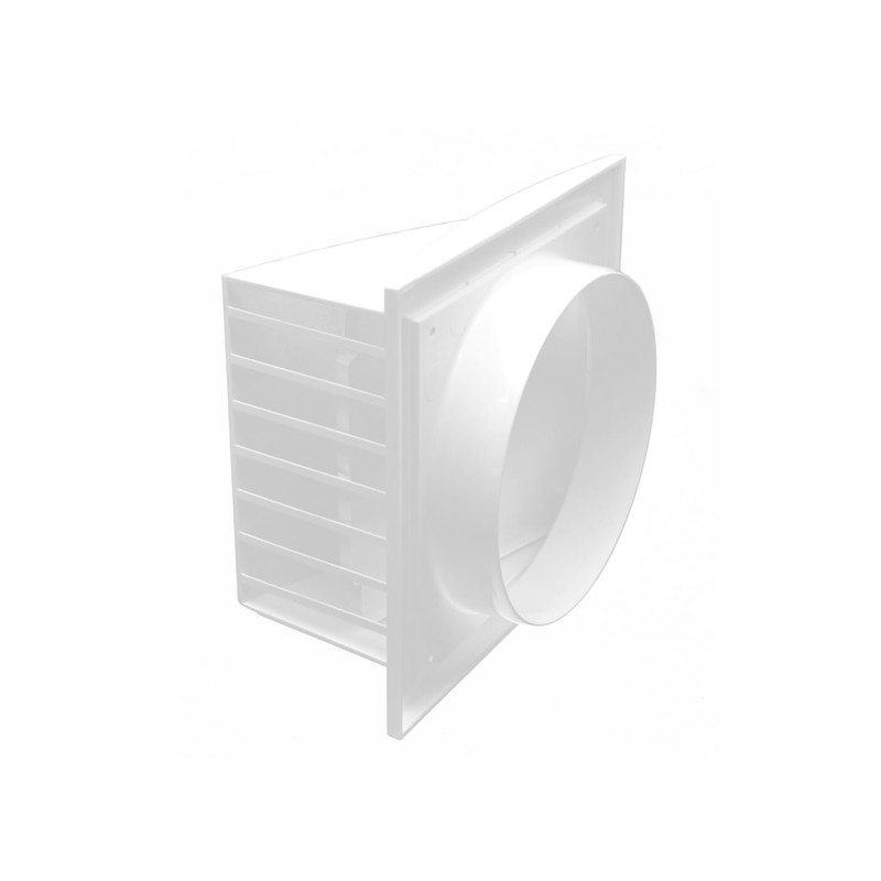 H&C VENT Rectangular Ventilation Grille with Backflow Flap, Plastic Weather