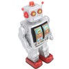 Metal Tin Robot Toy Retro Electric Rotating Figures Model Adult
