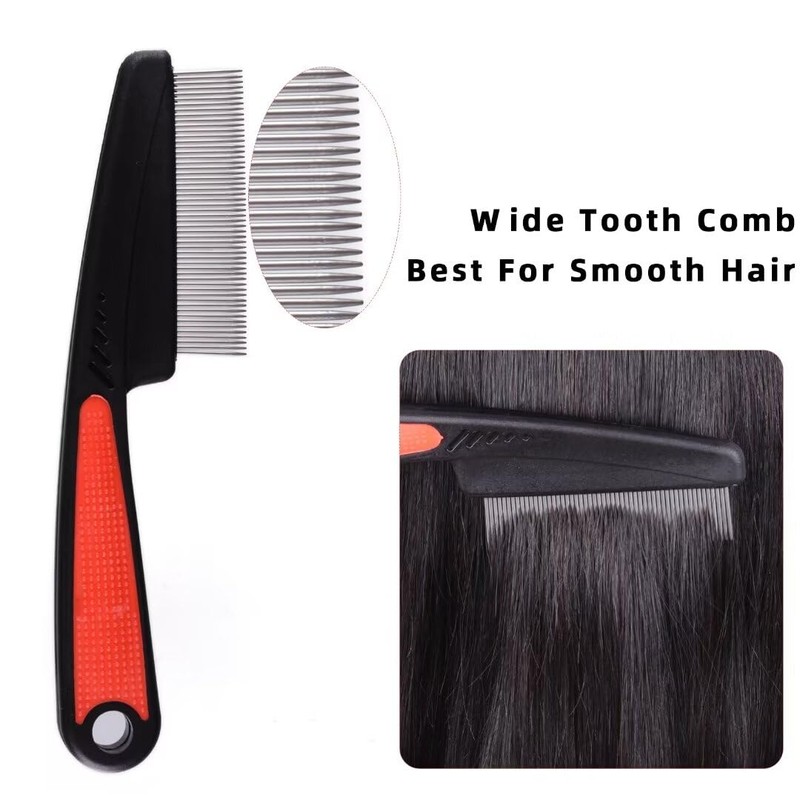 Msloosily 2 Pieces Dandruff Comb, Stainless Steel Fine Tooth Comb